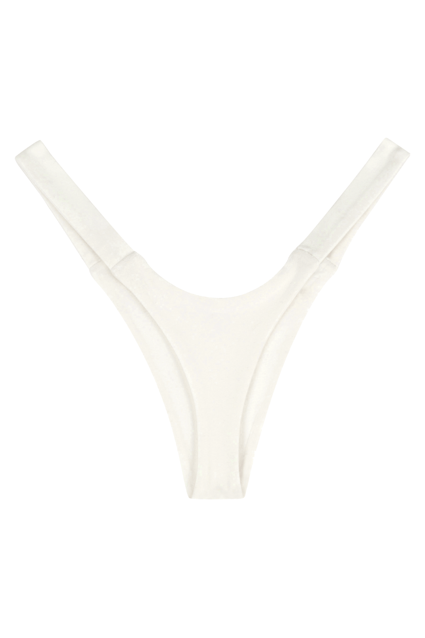 White seamless breathable women’s panty, back view flat lay on white background