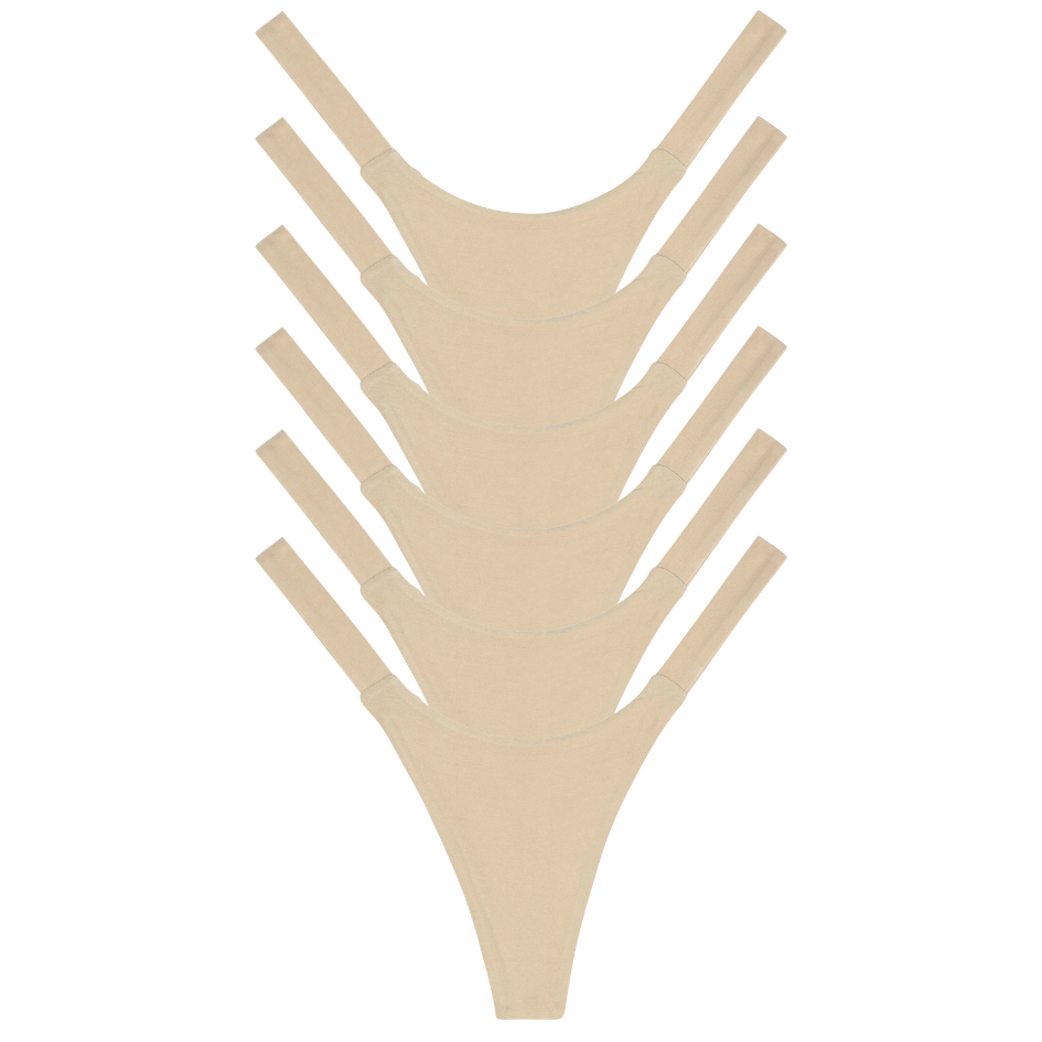 Beige bikini bottom on a white background