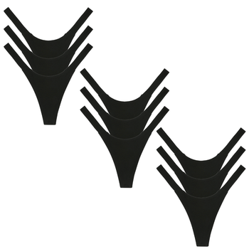 Set of black bikini bottoms on a white background