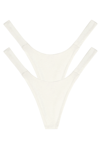 Two white seamless Tanboocel™ panties for women, multipack underwear, front view flat lay